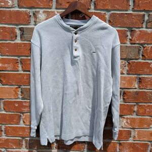 Alexander Julian Colours Henley Shirt Mens Large Blue Long Sleeve Cotton 848603